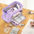 thumbnail image 7 of Rirool Large Capacity Pencil Case, Wide Opening Pencil Pouch with Clear Window, Zipper Pen Bag for School Supplies, Teen Girls Boys, Purple, 7 of 7