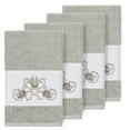 thumbnail image 2 of Authentic Hotel and Spa  Turkish Cotton Shells Embroidered Light Grey 4-piece Hand Towel Set, 2 of 3