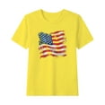 thumbnail image 2 of MKOSPLRT Kids Boys American Flag Shirts 4th of July T-Shirt Toddler Girls Cotton Patriotic Tops Short Sleeve Independence Day Clothes 2-15 Years, 2 of 5