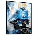 thumbnail image 2 of Designart "Blue Train Geometric Momentum III" Modern Floater Framed Canvas Art Print, 2 of 7