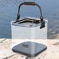 thumbnail image 3 of Large Capacity Foldable EVA Fishing Bucket with Side Pocket - Transparent Square Design, Portable Collapsible Water/Fish Container with Carrying Rope, Ideal for Outdoor Fishing and Storage, 3 of 6