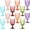 Multi Colors, variant on Wine Glasses Set of 12 Vintage Goblet 9 oz Vintage Colored Glass Goblet Beverage Stemmed Glass Cups Romantic Embossed Glassware for Wedding Party Holidays Anniversary (Clear)