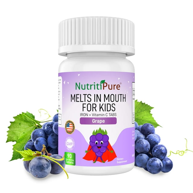 Suplementos de hierro NutritiPure masticables para niños 90 comprimidos