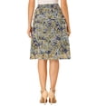 thumbnail image 3 of Unique Bargains Jupe Midi à Volants Superposés à Imprimé Floral pour Femme, Bleu Foncé, S, 3 of 8