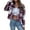 Wine Red, variant on Jiyugala Coats for Women Long Sleeve Plaid Shirt Outerwear Turndown Collar Tops Buttons Casual Blouses