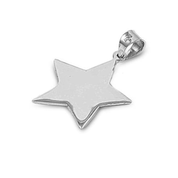 Plain Star Pendant Sterling Silver