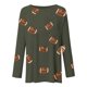 thumbnail image 3 of Gibobby Blusas Manga Larga Mujer Top informal con cuello redondo y estampado de manga larga para mujer, otoño e invierno, talla grande（Verdinegro， S), 3 of 5