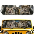 thumbnail image 2 of Uorisanigo Windshield Sun Shade for Jeeps, Funny Cat Driving Car Sunshade Compatible with Jeep JK JKU JL JLU 1997-2023, Sun Shade Windshield Cover for Jeep, UV Ray & Heat Block Shades, 2 of 7