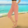 thumbnail image 2 of JJHGVB capris pants mid-calf length Slacks Knee Length Capri Pants Lightweight Breathable women's capris Straight Leg Pants capri lounge pants pantalones capri Preppy Lounge Pant Orange XL, 2 of 6