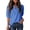Blue, variant on Spring Summer Casual Top for Women V-Neck Short Sleeve Hollow Out Fashion Bubble Sleeve Blouse, Blue S