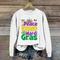 thumbnail image 2 of MSJUHEG Mardi Gras Sweater Long Sleeve Workout Tops for Women Mardi Gras Sweater for Women Sweatshirt for Women Long Shirt Shirts for Women Hoodies for Women White L, 2 of 4