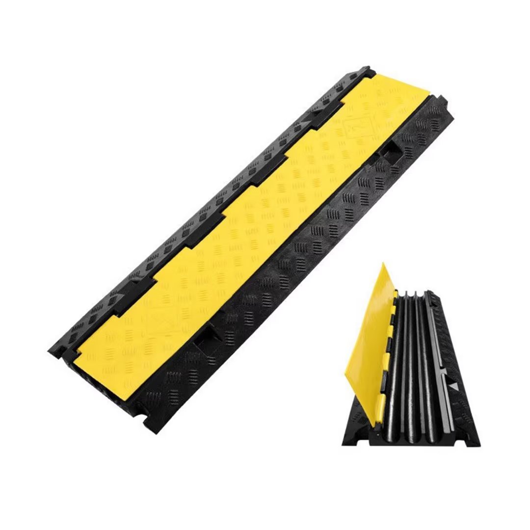 Nisorpa 3Channel Cable Protector Ramp, PVC Speed Bump Cable, Heavy