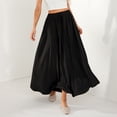thumbnail image 2 of Douhoow Women Flowy Long Skirts Vintage Floral Print High Waist Swing Skirt with Pockets, 2 of 9