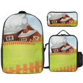 thumbnail image 1 of Happy Farm Backpack 3 Piece Collection Spacious Bookbag Snack Tote and Pen Organizer, 1 of 5