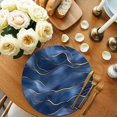 thumbnail image 2 of Navy Blue Marble Round Placemats Set of 2 for Dinning Tables,Heat-proof Braided Table Mats 15 Inch,Abstract Modern Golden Geometric Washable Place Mat for Kitchen Restaurant Party Decor Table Setting, 2 of 9