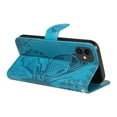 thumbnail image 5 of Dteck Pattern Case for iPhone 11,Magnetic Leather Butterfly Floral Embossed Flip Case Card Slots Wallet Stand Cover with Wrist Strap for iPhone 11,Blue, 5 of 7