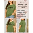 thumbnail image 6 of Anbech Women Love T-Shirts Plus Size Graphic Leopard Heart Short Sleeves Summer Tops, 6 of 13