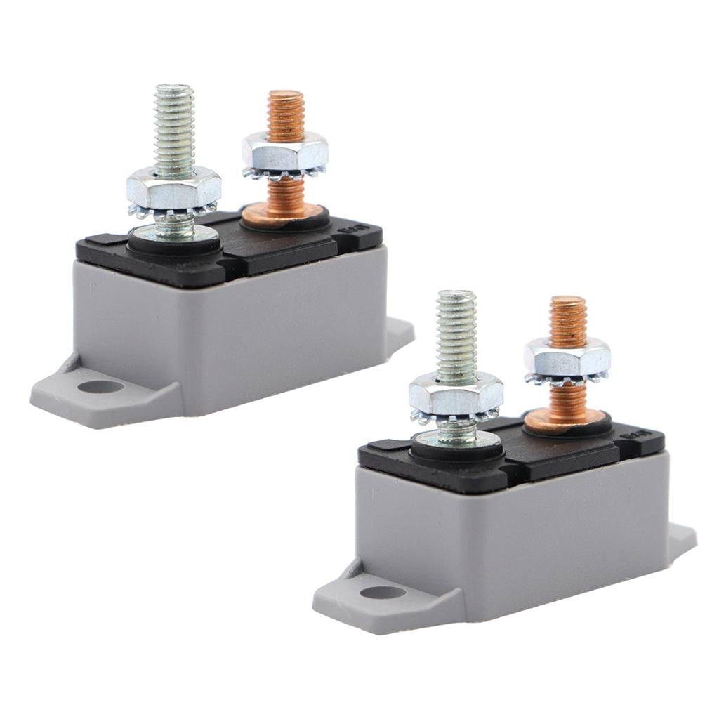 2Pcs 10Amp Stud Bolt Type Car Boat Circuit Breaker with Automatic Auto Reset 