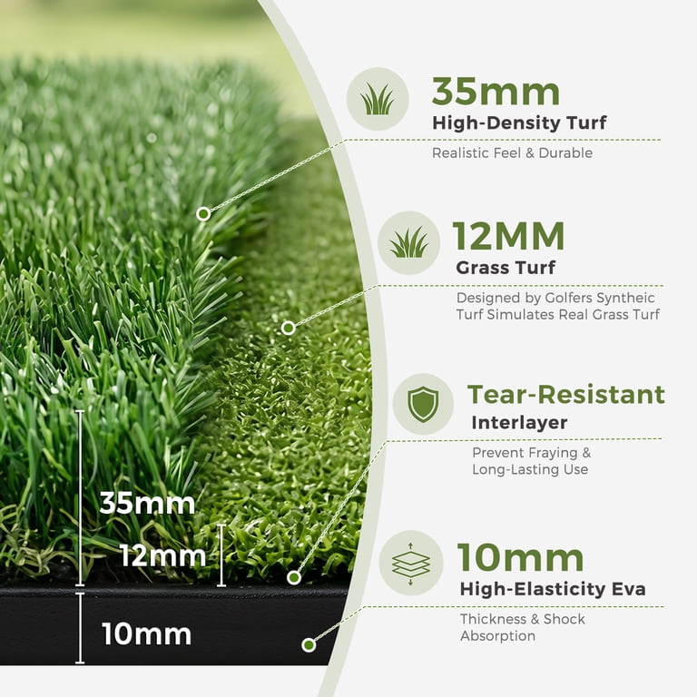 Vipuse Golf Hitting Mat, 5 x 4 Feet, Indoor/Outdoor photo 5