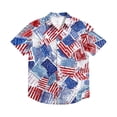 thumbnail image 5 of Hogleaql 4th Of July Hawaiian Shirts for Men 4th Of July American Flag Graphic Short Sleeve Patriotic Shirt Collared Button Trendy Summer Beach Casual Shirts for Men Watermelon Red 4XL, 5 of 6