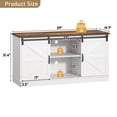 thumbnail image 2 of Blotout Farmhouse 75-120 Gallon Fish Tank Stand with Power Outlet, 59"Aquarium Stand with Storage/Sliding Barn Door, Heavy Duty Tank Stand for 2 Fish Tank/Reptile Terrarium, 1200lbs Capacity,White, 2 of 8