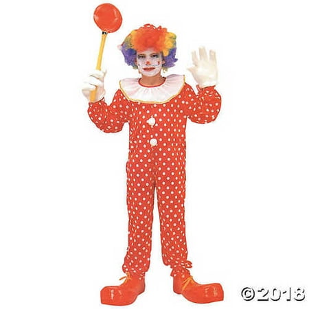 UHC Deluxe Circus Clown Jumpsuit Funny Theme Party Kids Halloween Costume, L