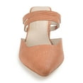 thumbnail image 6 of Journee Signature Womens Genuine Leather Kaitlynn Mules Low Block Heel Almond Toe Pumps, 6 of 9