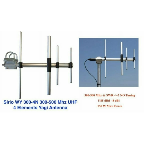 Sirio WY300-4N 300-500Mhz 4 Elements UHF Yagi Antenna