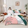 thumbnail image 4 of Homewish Retro Floral Leaves 3 Pieces Queen Comforter Set For Female Men Adults,Vintage Aesthetic Ultra Soft Bedding Sets,Minimalist Mid Century Bedding Comforter Set,Luxury Bedroom Decor,Reversible, 4 of 8