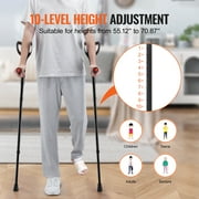 KFFKFF Adult Forearm Crutches, Adjustable 10-Level Height, Foldable Aluminum Support with Open Cuff & Anti-Slip Pad for Surgery Recovery, Leg Injuries, Disabled Use, 350LBS Capacity, 1 Pair