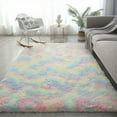 thumbnail image 3 of Alfombra peluda para sala de estar, suave, antideslizante, de pelo largo, para dormitorio, suave y cómoda, grande, lavable, para niños, dormitorio, salón, pasillo, baño, cocina, 40 x 60 cm, 3 of 5