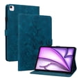 thumbnail image 2 of FJLBDE Case for iPad Air 5th Gen / iPad Air 4th Gen 10.9 inch, Embossed Flower PU Leather Flip Wallet Folio Stand Cover, Blue, 2 of 7