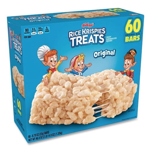 Kellogg's Rice Krispies Treats, Original Marshmallow, 0.78 oz Bar, 60/Carton, Each