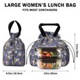 thumbnail image 5 of Pioneer Flower Floral Print Pattern Drawstring Lunch Bag Women - Drawstring Lunch Bag Insulated for Work Office - Stain-Resistant Large Lunchbags for Women with Multi-Pockets, 5 of 6