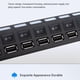 thumbnail image 2 of Concentrador USB Irfora JDL-A7 HUB USB Hub 7 puertos USB 2.0 Indicador de interruptor independiente Hub ultradelgado de alta velocidad del divisor con el cable del USB para el cuaderno de escritorio E Irfora Concentrador USB, 2 of 6