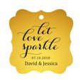 thumbnail image 1 of Darling Souvenir Custom Let Love Sparkle Wedding Hang Tags Personalized Fancy Frame Paper Tags -Metallic Gold-50 Tags, 1 of 1