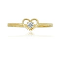 thumbnail image 2 of AVORA 10K Yellow-Gold Simulated Diamond CZ Open Heart Ring  - Size 3.5, 2 of 5