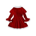 thumbnail image 2 of Fashnice Ensemble 2 Pcs pour Enfants avec Robes à Châles Manches Longues Robe de Soirée Mignonne Printemps Rouge 90cm, 2 of 7