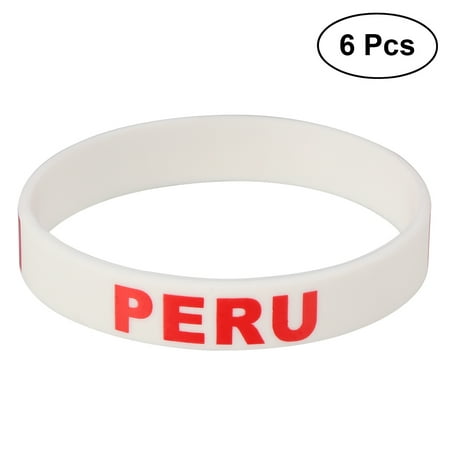 

NUOLUX 6 Pcs Country Silicone Wristband Fashion Sports Bracelet (Peru)