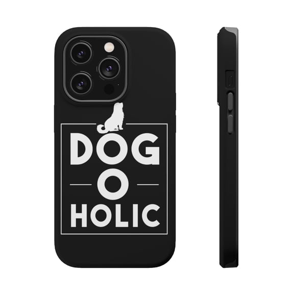 DistinctInk Tough Case for Apple iPhone 15 PRO (6.1" Screen), Compatible with MagSafe Charging - Dog O Holic - Dogoholic