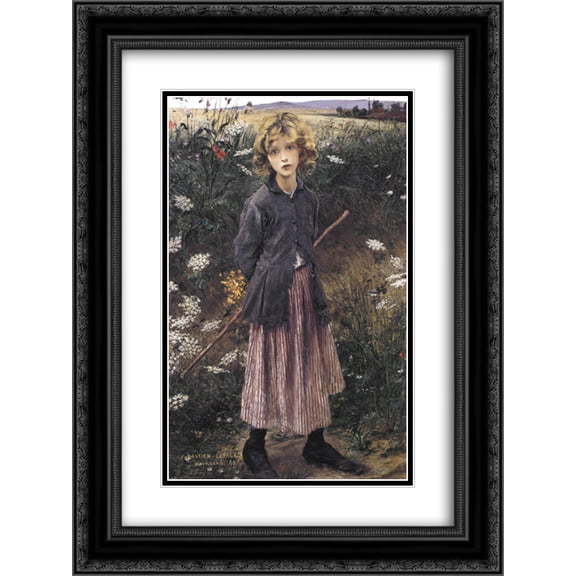 Jules Bastien Lepage 2x Matted 20x24 Black Ornate Framed Art Print 'Young Girl'