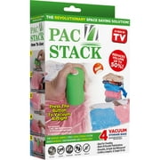 Handheld Vacuum Pac N Stack Sealing Storage with Bags, 4 Pack, Air-Tight Storage Bags, Sealing Storage Bags Are Reusable Waterproof, Saves Space and Organizes, Great For Packing, Reduces Volume