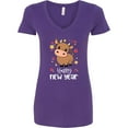thumbnail image 3 of Inktastic Happy New Year Cute Ox Women's V-Neck T-Shirt, 3 of 5