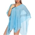 thumbnail image 6 of Hrsba Womens Summer Cover Up Solid Color Breathable Beach Sun Protection Cover Up Dress Casual Summer Tops for Women, 6 of 7
