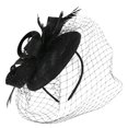 thumbnail image 1 of Shisuyan Black Polyester Fascinator Hat for Decor Elegant Tea Party Headband with Mesh Veil 7.5 Inches, 1 of 9