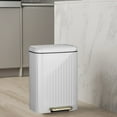thumbnail image 3 of YIMWNYI Household Foot Pedal Trash Can with Lid, Odorless Plastic Bathroom & Kitchen Waste Bin, Removable Inner Bin, Silent Noise-Reducing, Non-Slip Base, Compact Design, 3 of 6