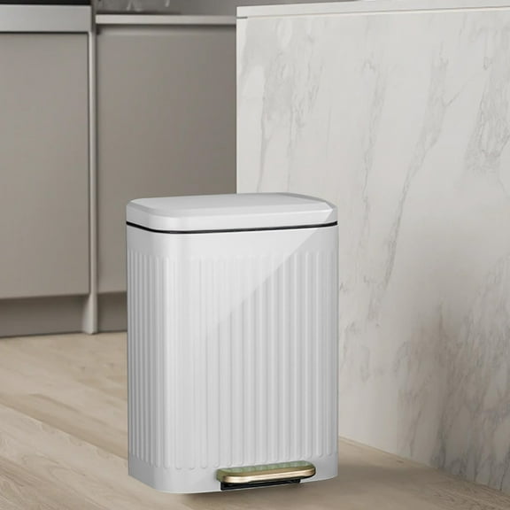 Tall Kitchen Trash Can Household Trash Can Flushless Plastic Bin With Lid Bathroom Trash Can With Lid Odorless Trash Can Mute Noise Reduction Foot Pedal Design Up to 65% Off