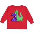 thumbnail image 3 of Inktastic 2nd Birthday Dinosaur Boys Long Sleeve Toddler T-Shirt, 3 of 5