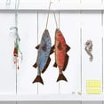 thumbnail image 5 of Wooden Fish Decor Hanging Wood Fish Decorations for Wall, Rustic Nautical Fish Decor Beach Theme Home Decoration Fish Sculpture Home Decor for Bathroom Bedroom Lake House Decoration (Blue & Red), 5 of 7