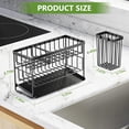 thumbnail image 6 of Moforoco 2 Tier Kitchen Sink Caddy Organzier Rack with Flexible Dish Brush Holder,Sponge Holder for Kitchen Sink Countertop Organization Storage,Home Decor Accessories Essentials Stainless Steel, 6 of 7